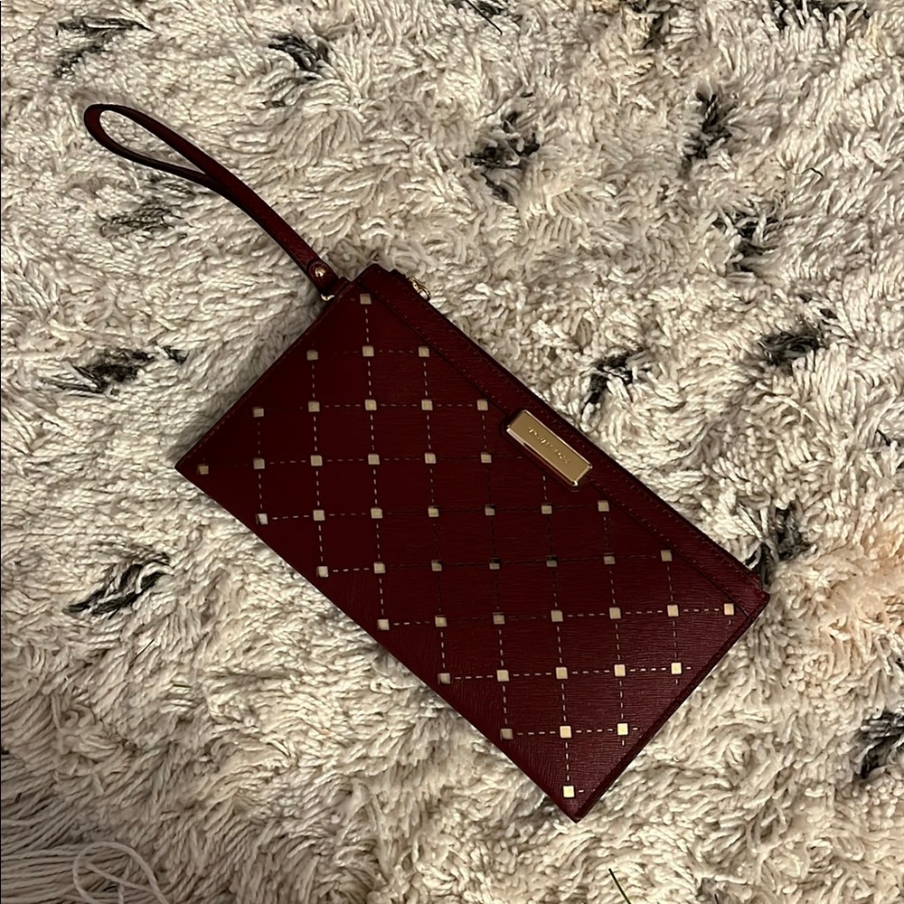 NWOT Michael Kors Elegant Burgundy Wristlet Clutch